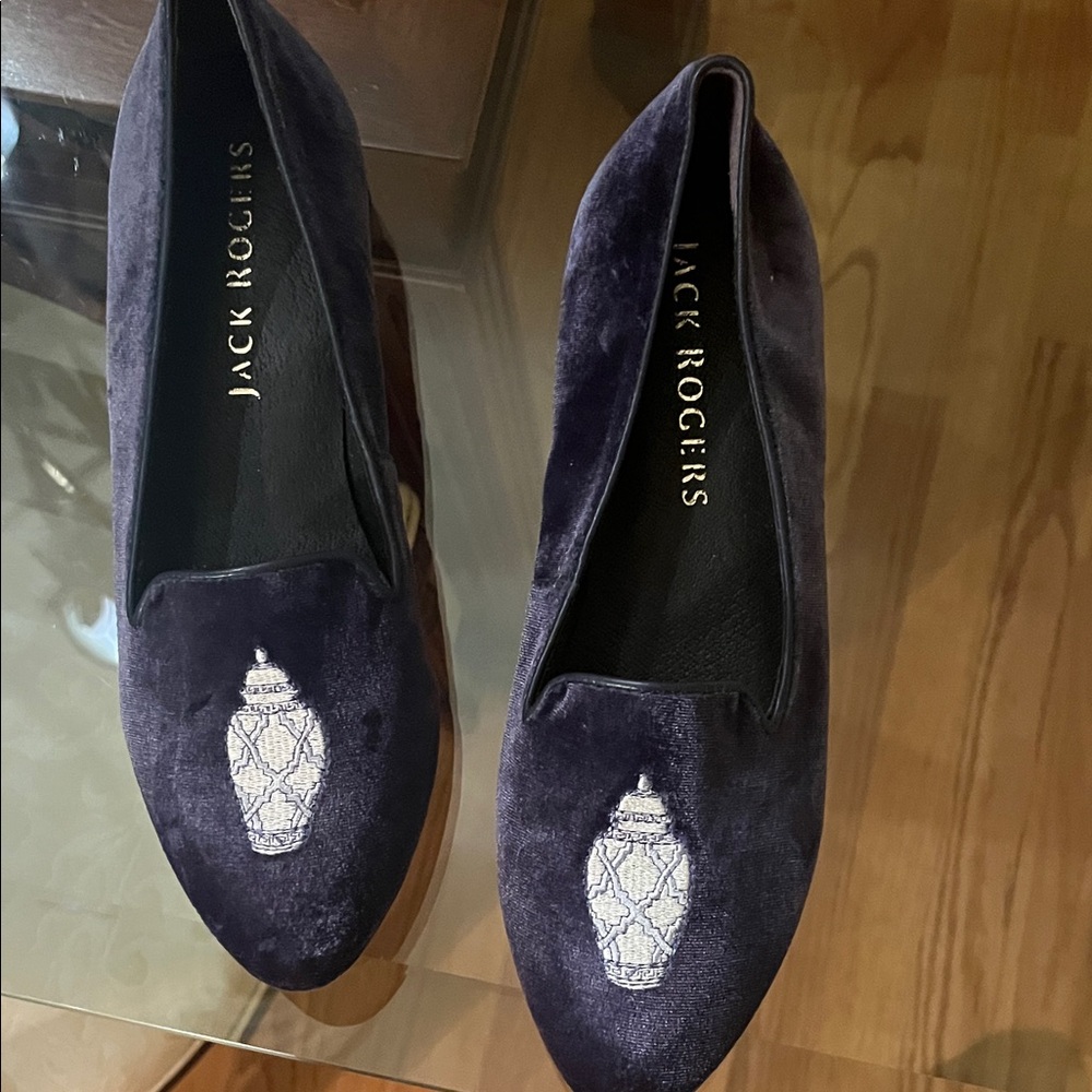 Jack Rogers Women’s Velvet Loafers - Deep Blue